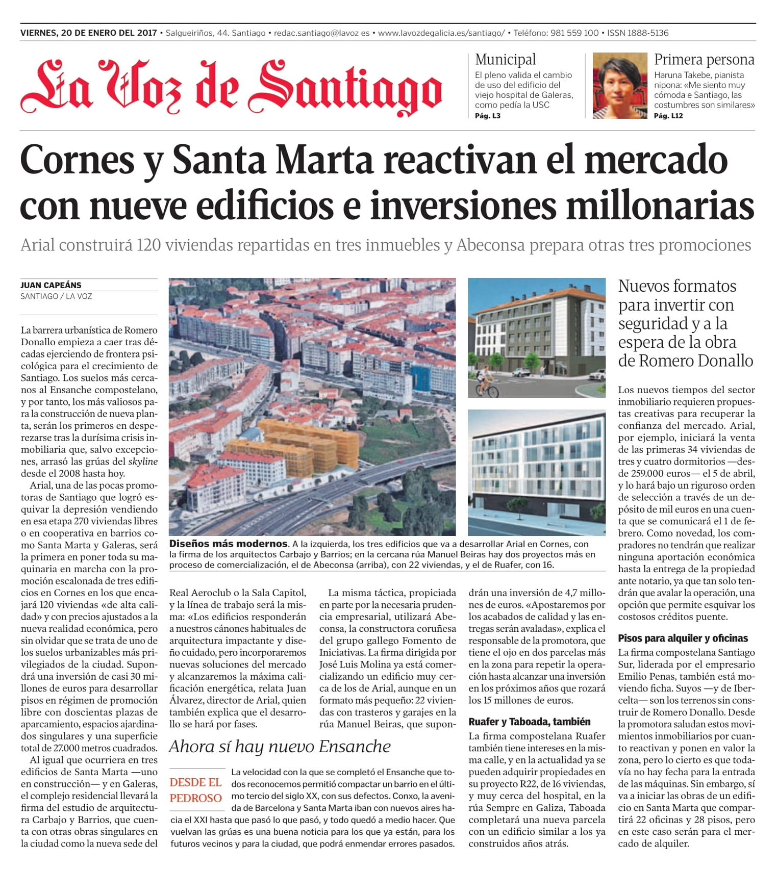 Cornes y Santa Marta reactivan el mercado con nueve edificios e inversiones millonarias